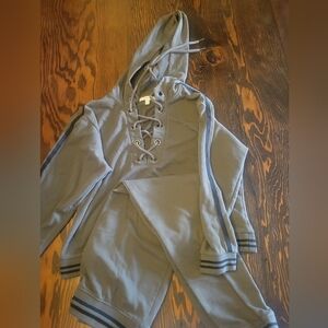 Olive green sweat pant suit